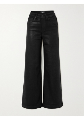 PAIGE - Harper High-rise Coated Wide-leg Jeans - Black - 23,24,25,26,27,28,29,30,31,32
