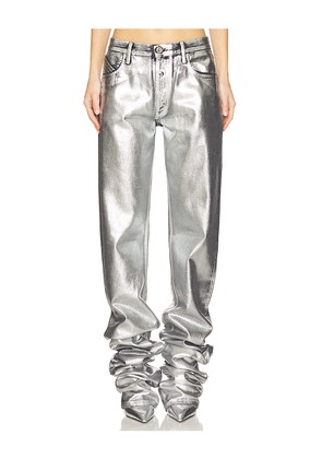 THE ATTICO Long Pant in Metallic Silver. Size 24. Also in 27, 28, 29.