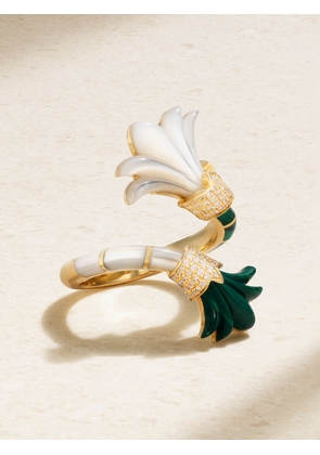 L’Atelier Nawbar - Flower Asheq Maashouq 18-karat Gold Multi-stone Ring - 5,6,7,8
