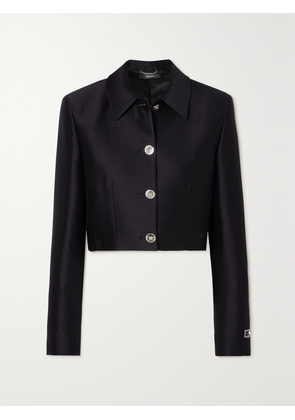 Versace - Cropped Wool And Silk-blend Jacket - Black - IT36,IT38,IT40,IT42,IT44,IT46,IT48,IT50