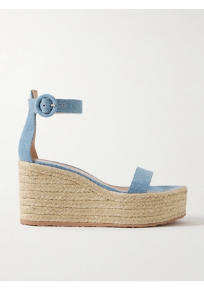 Gianvito Rossi - 45 Denim Espadrille Wedge Sandals - Blue - IT35,IT35.5,IT36,IT36.5,IT37,IT37.5,IT38,IT38.5,IT39,IT39.5,IT40,IT40.5,IT41,IT41.5,IT42