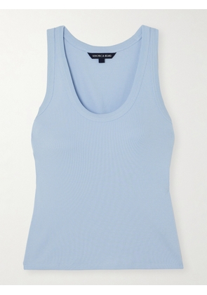 Veronica Beard - Birke Ribbed Stretch-pima Cotton Tank - Blue - x small,small,medium,large,x large