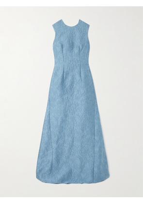 Emilia Wickstead - Malcolm Open-back Cloqué Maxi Dress - Blue - UK 8,UK 10,UK 12,UK 14,UK 16