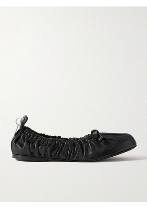 Acne Studios - + Net Sustain Ruched Leather Ballet Flats - Black - IT35,IT36,IT37,IT38,IT39,IT40,IT41