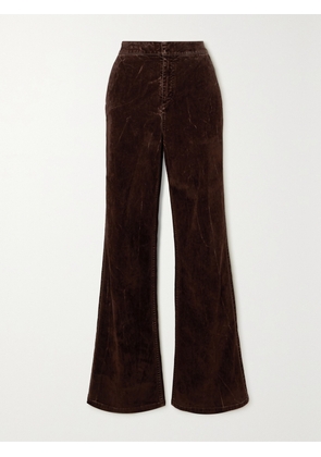 LOEWE - Stretch-cotton Velvet Straight-leg Pants - Brown - FR 32,FR 34,FR 36,FR 38,FR 40,FR 42,FR 44