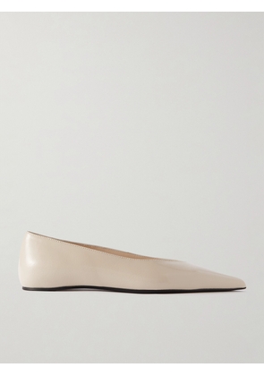 TOTEME - + Net Sustain The Asymmetric Ballerina Leather Point-toe Flats - White - IT35,IT36,IT37,IT38,IT39,IT40,IT41,IT42
