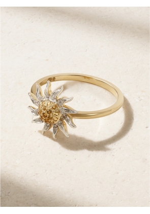 Yvonne Léon - Mini Soleil 18-karat Yellow And White Gold, Diamond And Citrine Ring - 5,6,7,8