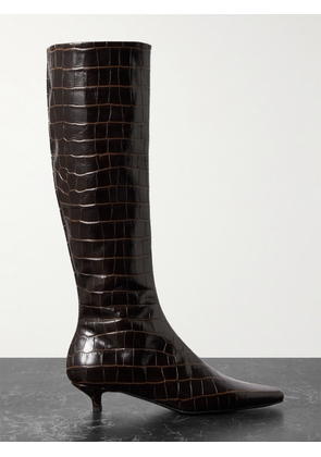 TOTEME - + Net Sustain The Slim Croc-effect Leather Knee Boots - Brown - IT35,IT36,IT37,IT38,IT39,IT40,IT41,IT42