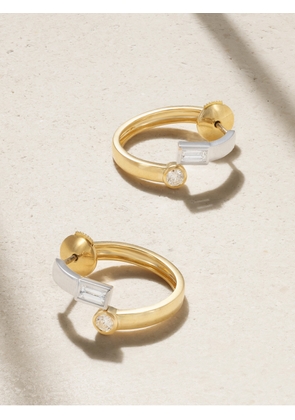 Yvonne Léon - 18-karat Yellow And White Gold Diamond Earrings - One size
