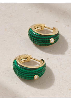 Yvonne Léon - Berlingot 9-karat Gold, Malachite And Topaz Earrings - One size