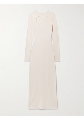 Skin - Priyanka Cutout Ribbed Cotton-blend Maxi Dress - Cream - x small,small,medium,large,x large