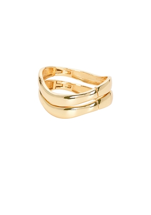BaubleBar Tiana Bangle Set in Metallic Gold.