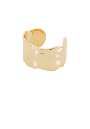 Ettika Thick Sculpted Cuff in Metallic Gold.