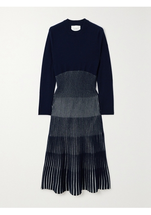 LISA YANG - Finley Ribbed Cashmere Midi Dress - Blue - 01,2