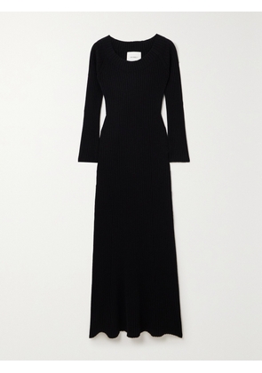 LISA YANG - Marvin Ribbed Cashmere Midi Dress - Black - 01,2