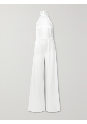 Galvan - Sienna Satin Halterneck Jumpsuit - White - FR 34,FR 36,FR 38,FR 40,FR 42,FR 44