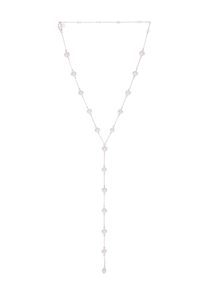 Ettika Dripping Pearl Lariat Necklace in Ivory.