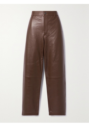 GOLDSIGN - Trey Stretch-leather Straight-leg Pants - Brown - 23,24,25,26,27,28,29,30,31