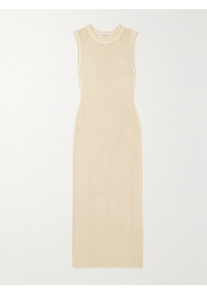 REFORMATION - Nolan Open-knit Organic Cotton Midi Dress - Neutrals - x small,small,medium,large,x large
