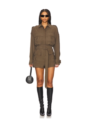 The Andamane Vania Playsuit in Olive. Size 38/XS. Also in 42/M.
