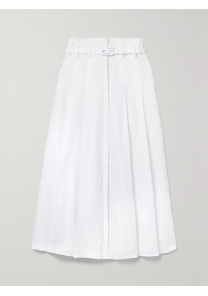 Gabriela Hearst - Dugald Pleated Linen Midi Skirt - White - IT36,IT38,IT40,IT42,IT44,IT46,IT48
