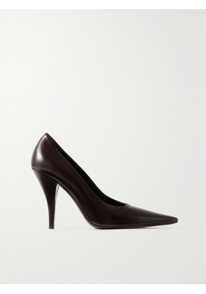 The Row - Lana Leather Point-toe Pumps - Brown - IT36,IT36.5,IT37,IT37.5,IT38,IT38.5,IT39,IT39.5,IT40,IT40.5,IT41