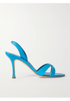 Manolo Blahnik - Callasli 90 Leather Slingback Sandals - Blue - IT34,IT36,IT36.5,IT37,IT37.5,IT38,IT38.5,IT39,IT39.5,IT40,IT40.5,IT41,IT41.5,IT42,IT43