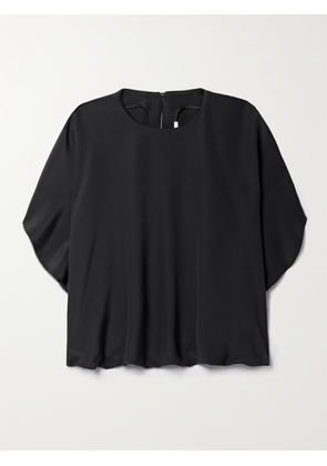 FFORME - Kaia Draped Cape-effect Silk-crepe Top - Black - x small,small,medium