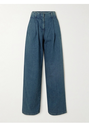 Golden Goose - Embellished Pleated High-rise Wide-leg Jeans - Blue - IT36,IT38,IT40,IT42,IT44,IT46