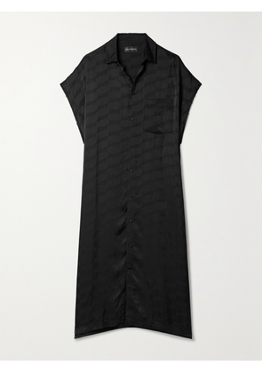 Balenciaga - Oversized Frayed Twill-jacquard Midi Shirt Dress - Black - FR 34,FR 36,FR 38,FR 40
