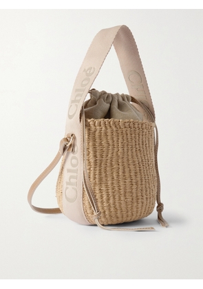 Chloé - Woody Small Leather-trimmed Raffia Basket Bag - Neutrals - One size
