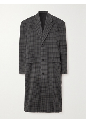 Balenciaga - Oversized Houndstooth Cotton-blend Coat - Gray - 1,2