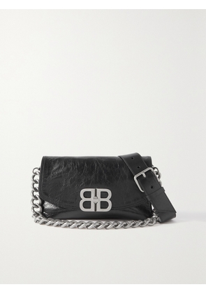 Balenciaga - Bb Small Crinkled-leather Shoulder Bag - Black - One size