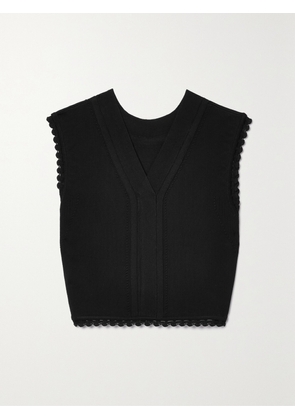 Victoria Beckham - Cropped Stretch-knit Tank - Black - UK 4,UK 6,UK 8,UK 10,UK 12,UK 14,UK 16