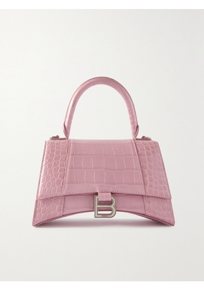 Balenciaga - Hourglass Small Croc-effect Leather Tote - Pink - One size