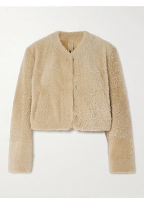 PETAR PETROV - Fresh Oversized Cropped Shearling Jacket - Cream - x small,small,medium,large,x large