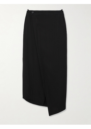 PETAR PETROV - Precious Asymmetric Cady Maxi Wrap Skirt - Black - FR 34,FR 36,FR 38,FR 40,FR 42,FR 44