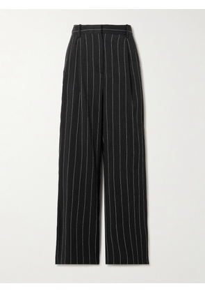 Loulou de Saison - Enyo Pinstriped Woven Wide-leg Pants - Black - x small,small,medium,large,x large