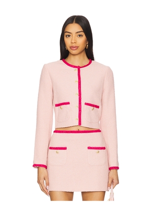 Amanda Uprichard Long Sleeve Braswell Jacket in Pink. Size M. Also in S, XL.