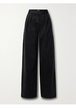 Tibi - Stella Pleated Low-rise Wide-leg Jeans - Black - 24,25,26,27,28,29,30,31,32