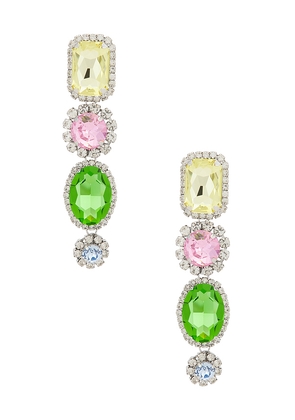 AREA Crystal Drop Earrings in Pink,Green.