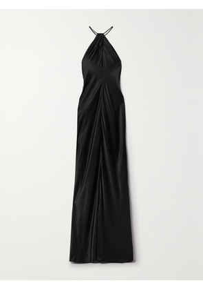 Nili Lotan - Larissa Cutout Silk-satin Halterneck Maxi Dress - Black - x small,small,medium,large,x large