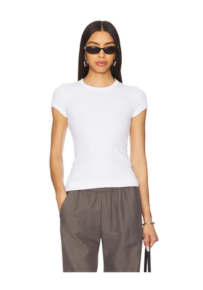 Enza Costa Cap Sleeve Crew Tee in White. Size L. Also in XS, S, M.