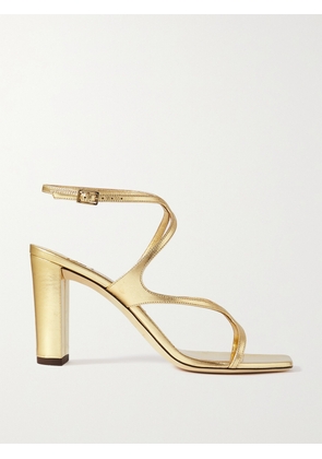 Jimmy Choo - Azie 85 Metallic Leather Sandals - Gold - IT34,IT34.5,IT35,IT35.5,IT36,IT36.5,IT37,IT37.5,IT38,IT38.5,IT39,IT39.5,IT40,IT40.5,IT41,IT41.5,IT42