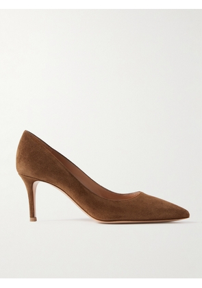 Gianvito Rossi - Gianvito 70 Suede Pumps - Brown - IT35,IT35.5,IT36,IT36.5,IT37,IT37.5,IT38,IT38.5,IT39,IT39.5,IT40,IT40.5,IT41,IT41.5,IT42