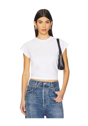 AGOLDE Bryce Cap Sleeve Tee in White. Size L. Also in XS.