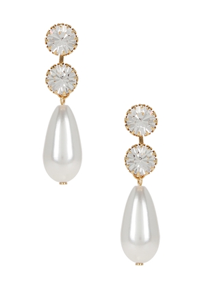 Anton Heunis Double Round Drop Earrings in Ivory.