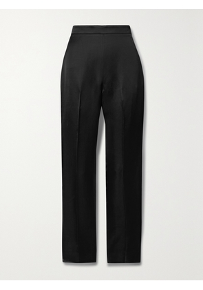 Ralph Lauren Collection - Robynn Linen-blend Satin Straight-leg Pants - Black - US0,US2,US4,US6,US8,US10,US12,US14,US16