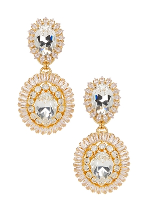 Anton Heunis Clip Oval Pendant Drop Earrings in White.