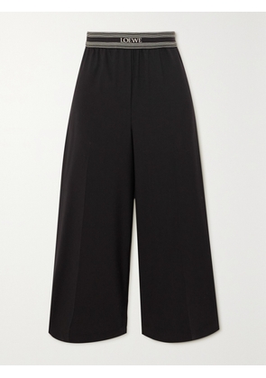 LOEWE - Jacquard-trimmed Wool Culottes - Black - x small,small,medium,large
